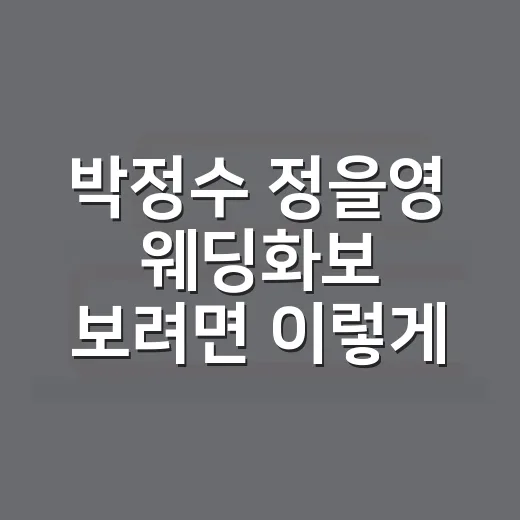 박정수 정을영 웨딩화보 보려면 이렇게, 공개 사진과 두 사람 이야기 읽는 방법 - 요약