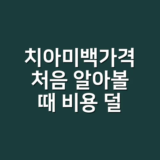 치아미백가격 처음 알아볼 때 비용 덜 새는 방법 - 요약