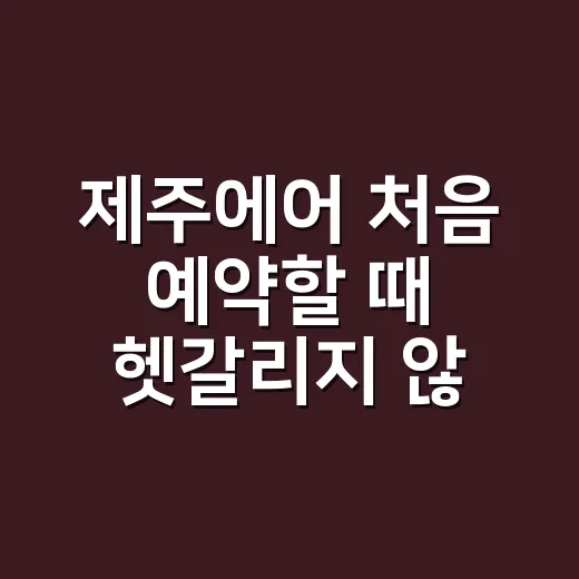 제주에어 처음 예약할 때 헷갈리지 않는 방법 - 요약