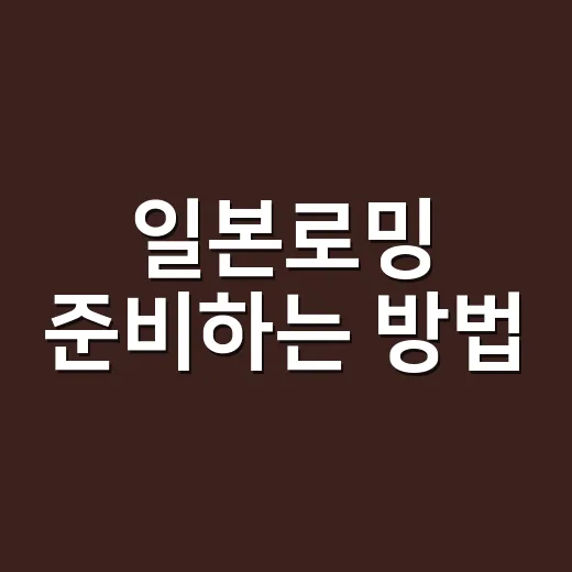 일본로밍 준비하는 방법, 3박 4일 여행 전 이렇게 고르면 편해요 - 요약