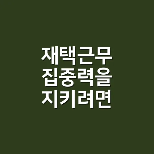 재택근무 집중력을 지키려면 하루를 이렇게 나눠요 - 요약