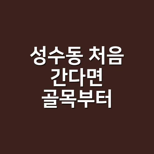 성수동 처음 간다면 골목부터 서울숲까지 걷는 방법 - 요약