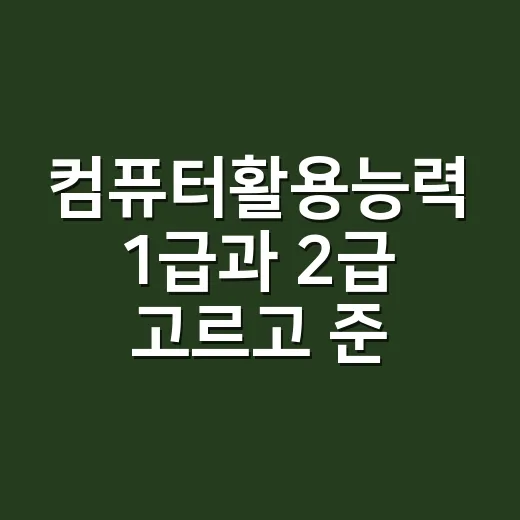 컴퓨터활용능력 1급과 2급 고르고 준비하는 방법 - 요약