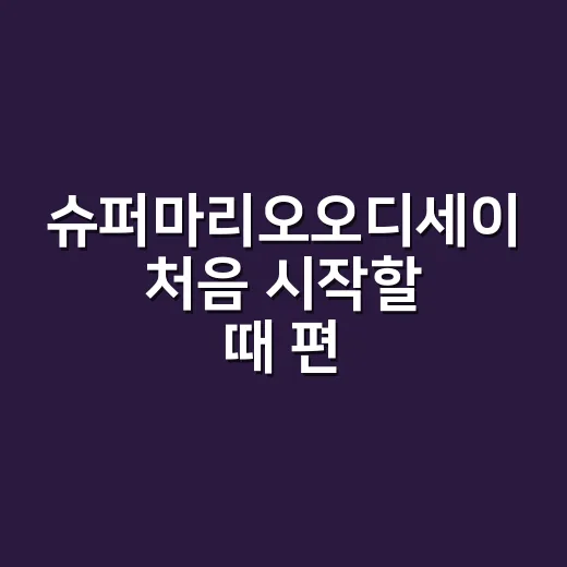 슈퍼마리오오디세이 처음 시작할 때 편하게 즐기는 방법 - 요약
