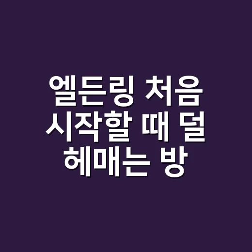 엘든링 처음 시작할 때 덜 헤매는 방법 - 요약