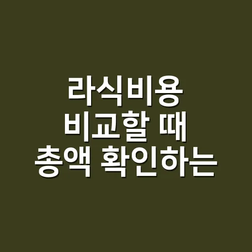 라식비용 비교할 때 총액 확인하는 방법 - 요약