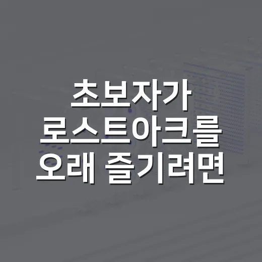초보자가 로스트아크를 오래 즐기려면 이렇게 시작하는 방법 - 요약