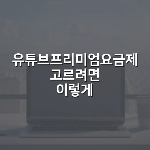 유튜브프리미엄요금제 고르려면 이렇게 계산하세요 - 요약