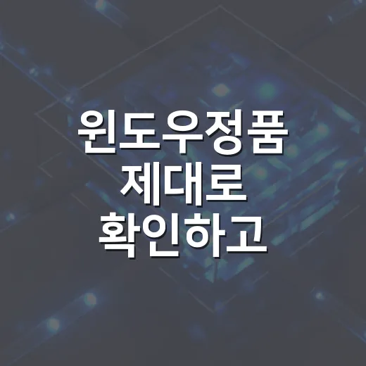 윈도우정품 제대로 확인하고 안전하게 구매하는 방법 - 요약