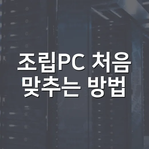 조립PC 처음 맞추는 방법, 부품 선택부터 견적 실수 줄이는 순서까지 - 요약