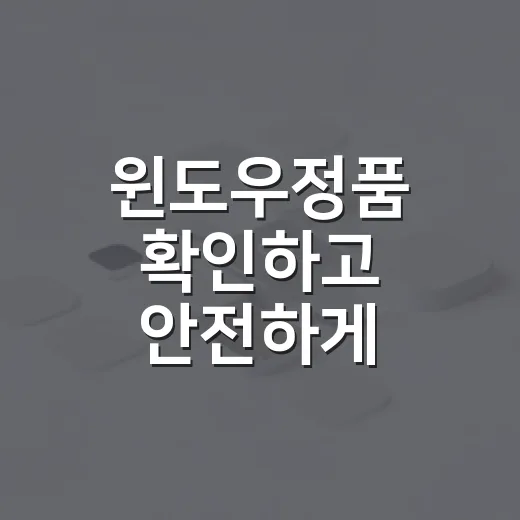 윈도우정품 확인하고 안전하게 구매하는 방법 - 요약