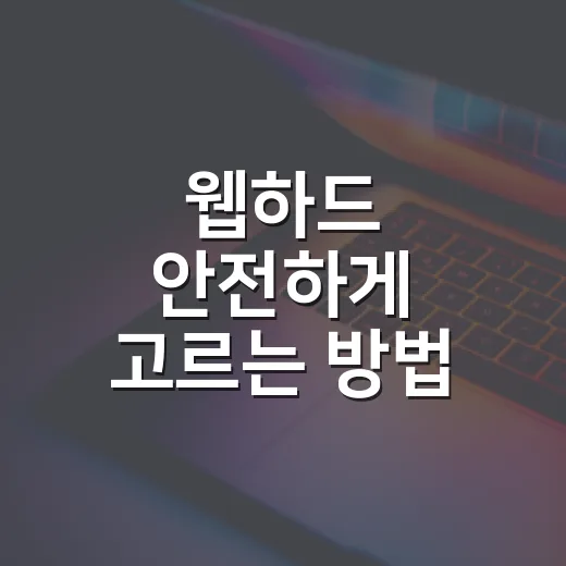 웹하드 안전하게 고르는 방법: 초보자가 가입 전 확인할 체크포인트 - 요약
