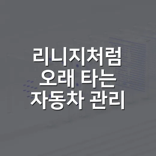 리니지처럼 오래 타는 자동차 관리 방법, 초보자는 이렇게 시작하면 됩니다 - 요약
