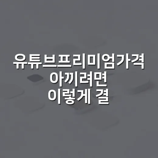 유튜브프리미엄가격 아끼려면 이렇게 결제하고 고르면 됩니다 - 요약