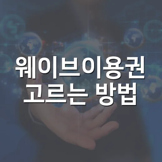 웨이브이용권 고르는 방법, 차 안 대기시간까지 생각하면 이렇게 선택하면 됩니다 - 요약