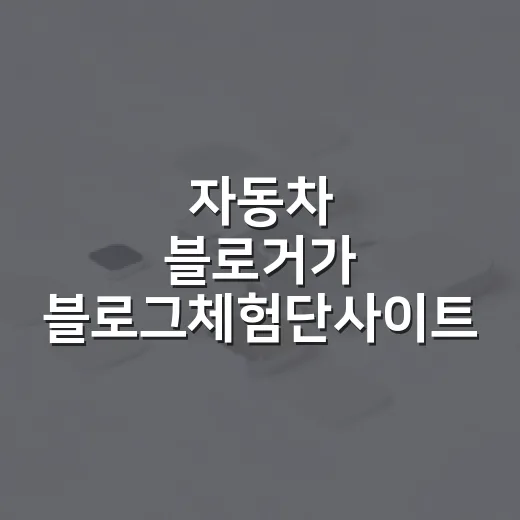 자동차 블로거가 블로그체험단사이트 제대로 고르는 방법 - 요약