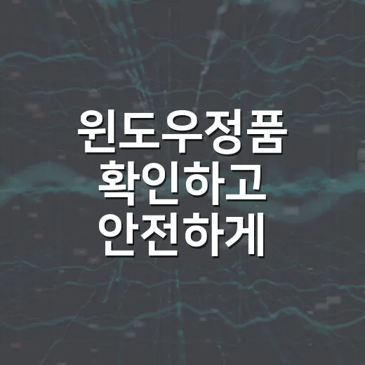 윈도우정품 확인하고 안전하게 구매하는 방법 - 요약
