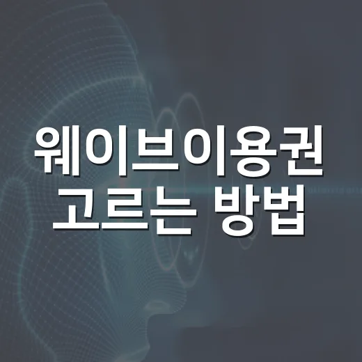 웨이브이용권 고르는 방법, 차 안에서 볼 때까지 생각하면 이렇게 선택하면 됩니다 - 요약