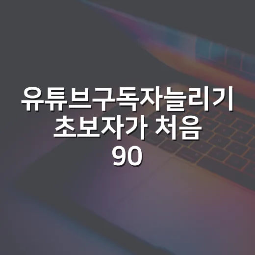 유튜브구독자늘리기 초보자가 처음 90일 동안 따라야 할 방법 - 요약