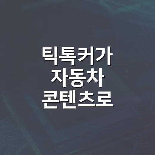 틱톡커가 자동차 콘텐츠로 신뢰를 얻는 방법 - 요약