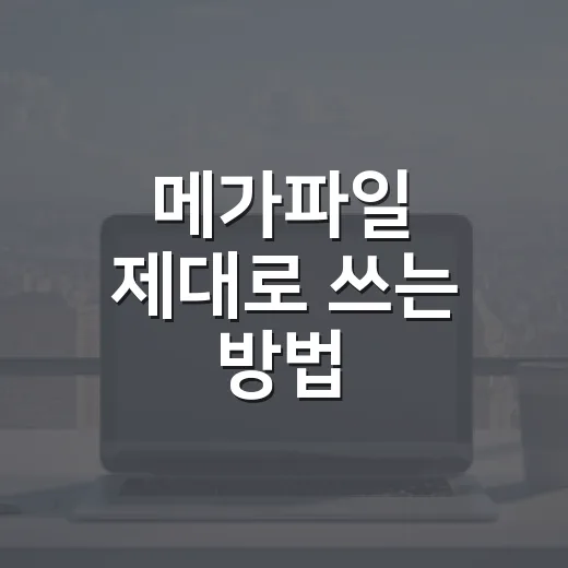 메가파일 제대로 쓰는 방법, 처음 이용할 때 확인할 포인트 - 요약