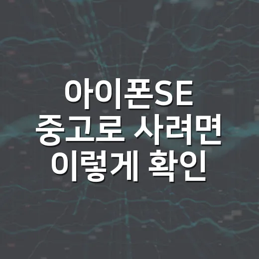 아이폰SE 중고로 사려면 이렇게 확인하는 방법 - 요약