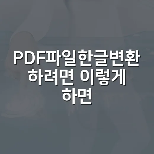 PDF파일한글변환 하려면 이렇게 하면 문서가 덜 깨집니다 - 요약