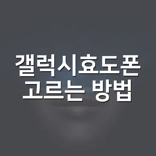갤럭시효도폰 고르는 방법, 부모님이 오래 쓰려면 이렇게 맞추세요 - 요약