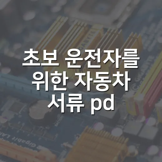 초보 운전자를 위한 자동차 서류 pdf다운로드 제대로 하는 방법 - 요약