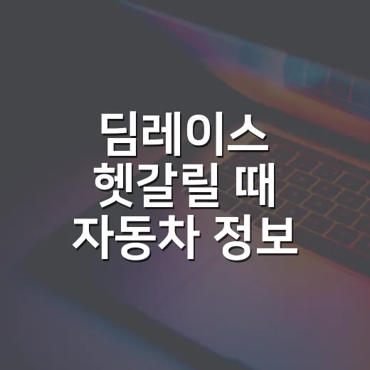 딤레이스 헷갈릴 때 자동차 정보 제대로 찾는 방법 - 요약