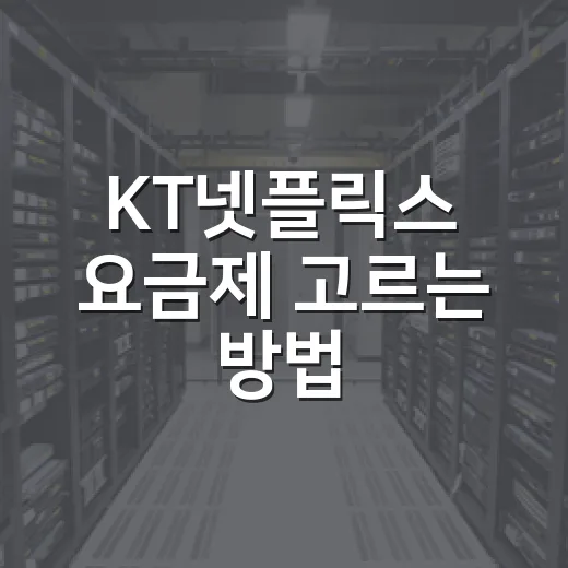 KT넷플릭스 요금제 고르는 방법, 휴대폰형과 TV형을 이렇게 나누면 쉽습니다 - 요약