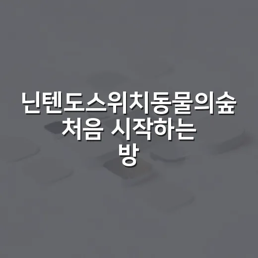닌텐도스위치동물의숲 처음 시작하는 방법, 섬 선택부터 생활 루틴까지 - 요약