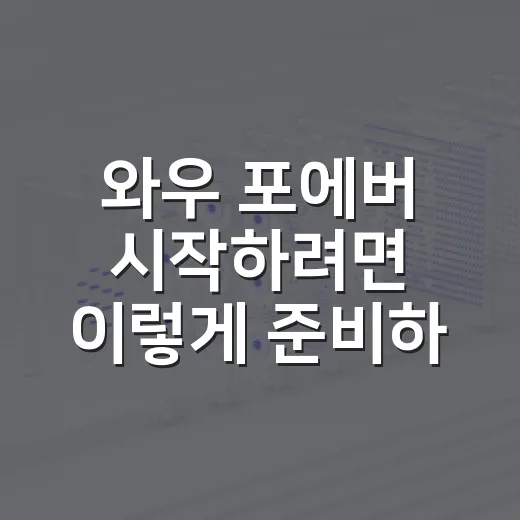 와우 포에버 시작하려면 이렇게 준비하는 방법 - 요약
