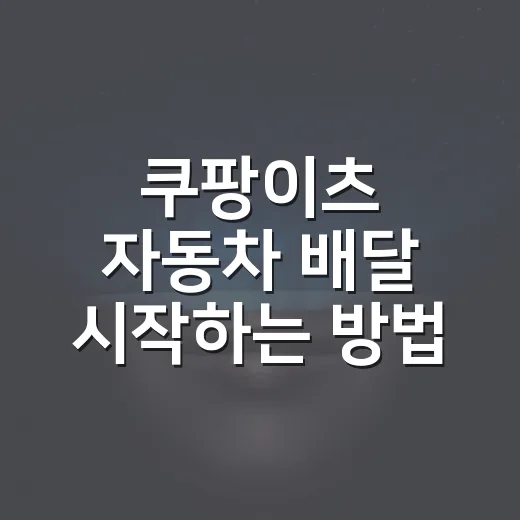 쿠팡이츠 자동차 배달 시작하는 방법, 유류비와 동선까지 현실적으로 계산하기 - 요약