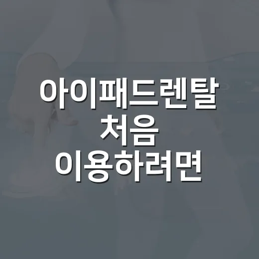 아이패드렌탈 처음 이용하려면 이렇게 고르면 됩니다 - 요약