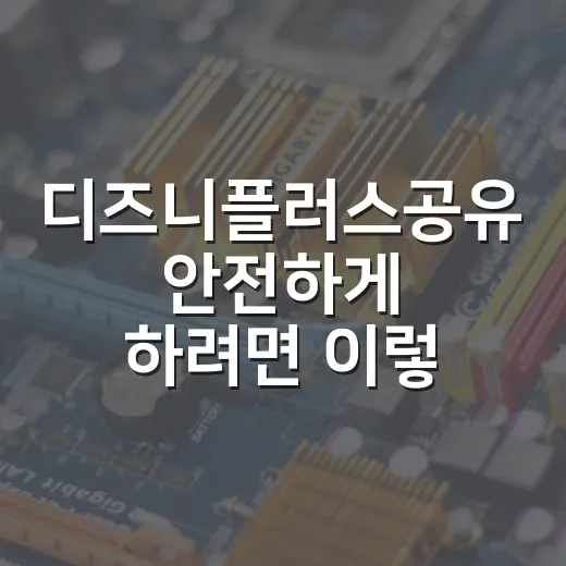 디즈니플러스공유 안전하게 하려면 이렇게 준비하세요 - 요약