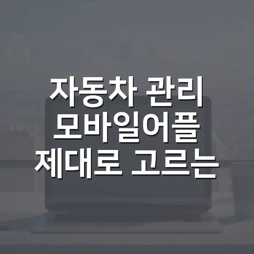 자동차 관리 모바일어플 제대로 고르는 방법, 초보 운전자도 이렇게 쓰면 편합니다 - 요약