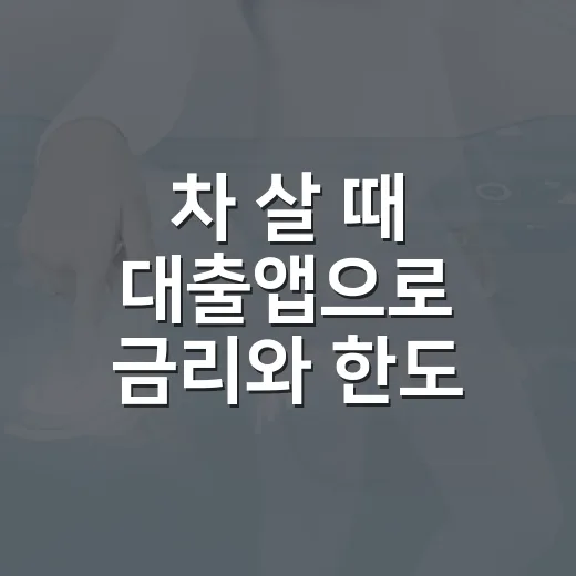 차 살 때 대출앱으로 금리와 한도 비교하는 방법 - 요약