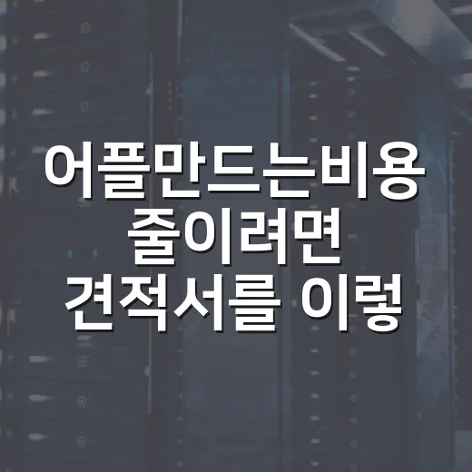어플만드는비용 줄이려면 견적서를 이렇게 읽으면 됩니다 - 요약