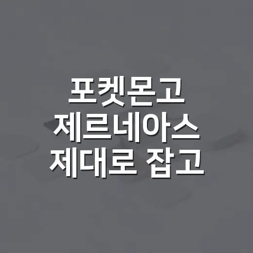 포켓몬고 제르네아스 제대로 잡고 키우는 방법 - 요약