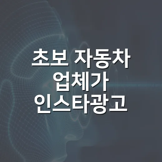 초보 자동차 업체가 인스타광고 효율 높이는 방법 - 요약