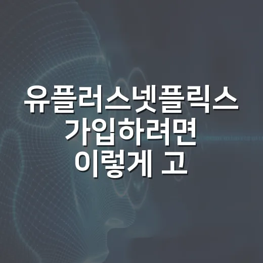 유플러스넷플릭스 가입하려면 이렇게 고르면 됩니다 - 요약