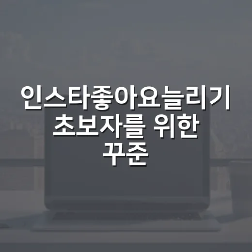 인스타좋아요늘리기 초보자를 위한 꾸준한 성장 방법 - 요약