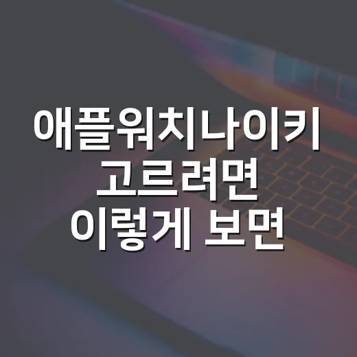 애플워치나이키 고르려면 이렇게 보면 실패가 적습니다 - 요약