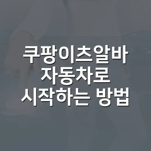 쿠팡이츠알바 자동차로 시작하는 방법, 초보자가 수익과 비용을 같이 보는 법 - 요약
