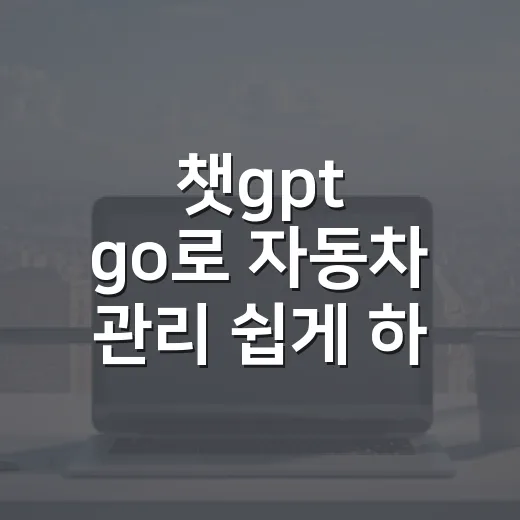 챗gpt go로 자동차 관리 쉽게 하는 방법 - 요약