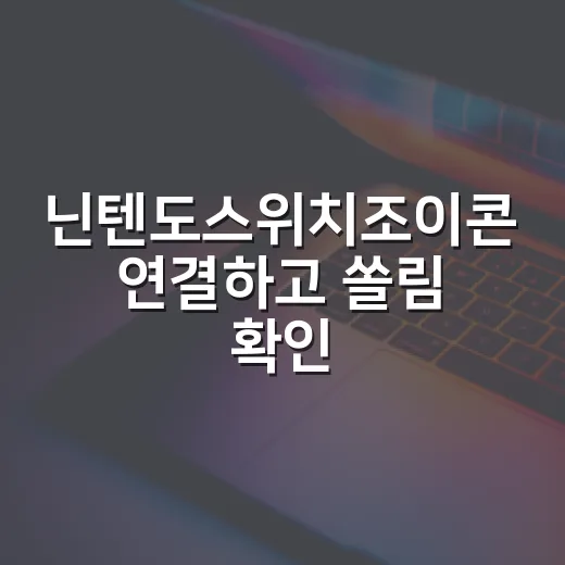 닌텐도스위치조이콘 연결하고 쏠림 확인하는 방법 - 요약