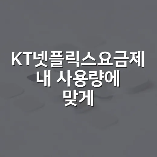 KT넷플릭스요금제 내 사용량에 맞게 고르는 방법 - 요약