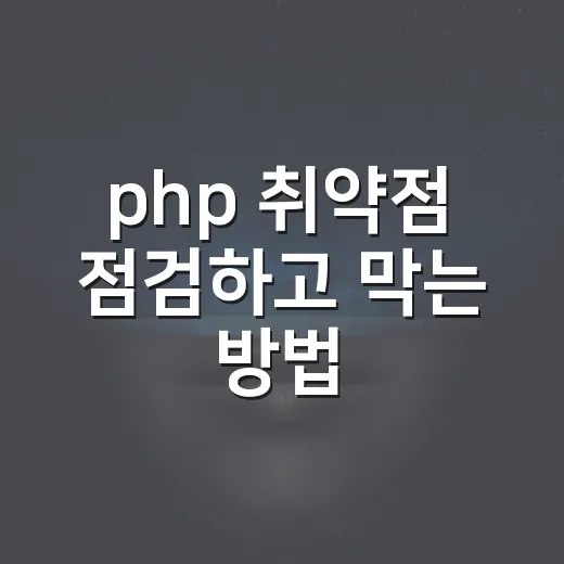 php 취약점 점검하고 막는 방법 - 요약