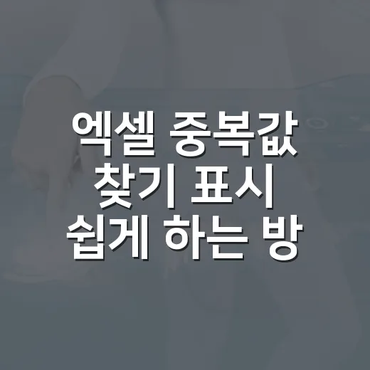엑셀 중복값 찾기 표시 쉽게 하는 방법 - 요약